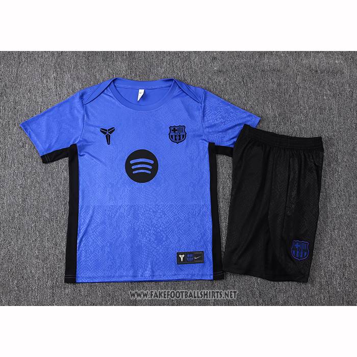 Tracksuit Barcelona Short Sleeve 2025-2026 Blue - Shorts Purpura